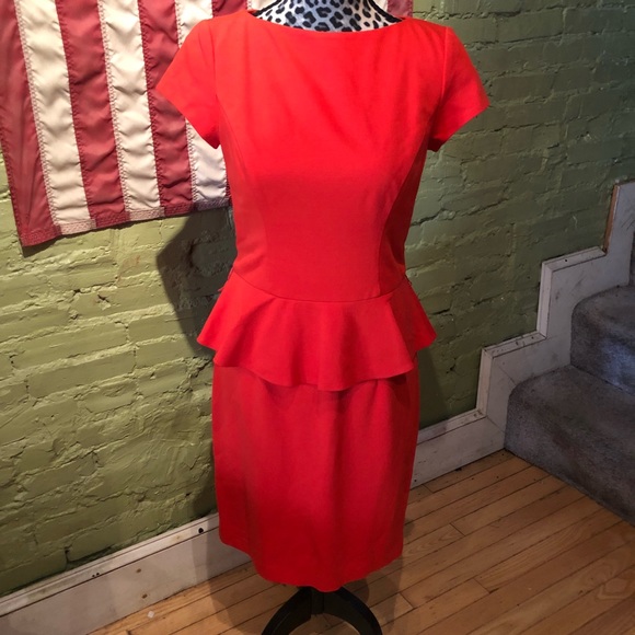 Cache Dresses & Skirts - Cache coral peplum dress sz 10